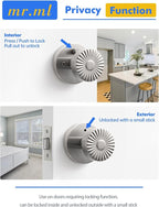 Stainless Steel Privacy Door Knob, Bedroom Bathroom Door Handle Interior Brushed Silver DoorKnob, Stainless Steel Knob, 1 Pack