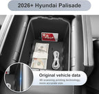 SKTU for 2026 Hyundai Palisade Center Console Organizer for 2026+ Hyundai Palisade Calligraphy Under Center Console Tray Hyundai Palisade 2026 Accessories Lower Console Tray ABS (Calligraphy Only)