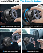 Magnetic Phone Holders for Your Car [89+LBS Suction & 3200gf Magnetic] Magsafe Car Phone Mount, Vacuum Suction Cup Car Mount for iPhone 17 Pro Max Mens Gifts for Birthday Anniversary Father Day