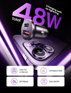 LISEN 54W Car Phone Charger USB C, Cigarette Lighter Adapter, Car Accessories for iPhone, USB C Car Charger Adapter USBC Type C 12v, Fit for iPhone 16, 15, 14, 13 Samsung Google iPad Android, Orange