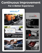 MRGLAS for MagSafe Car Mount [Upgraded 40 Strong Magnets] [360° Rotation] Air Vent Magnetic Phone Holder [Double Metal Hook] Car Phone Holder Mount Compatible iPhone 17 16 15 Pro Max S26 Ultra S25