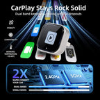 [2026 Upgrade] 2-in-1 Wireless CarPlay and Android Auto Adapter, Plug & Play, 5GHz Dual-Band Zero Latency, with USB/USB-C Converter, for iPhone/Android, Compatible with 99% Cars