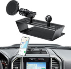 Surfcabin Magnetic Dash Phone Holder for F150, No Punching Required Phone Mount Compatible with 2015-2020 F150 2017-2022 F250 F350, Full Metal Cellphone Mounting Bracket for Most CellPhones