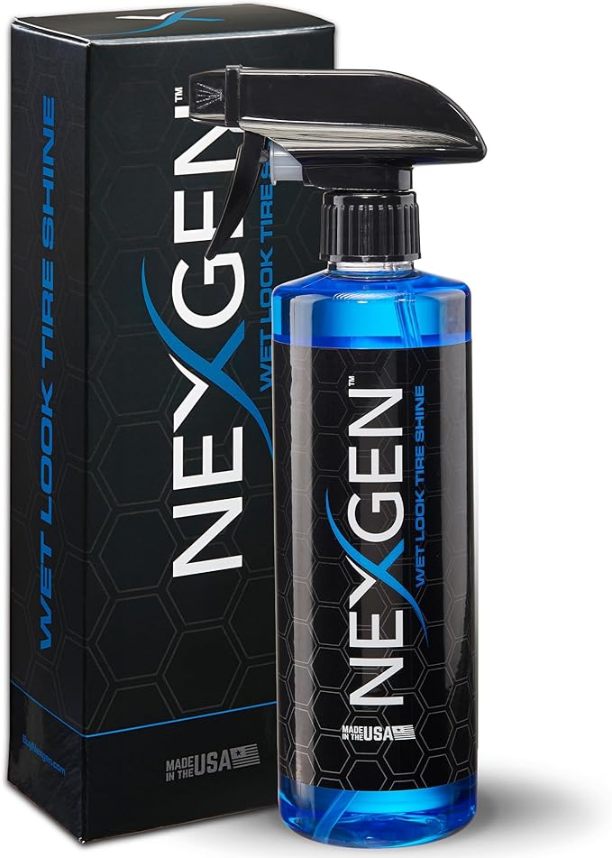 Nexgen Wet Look Tire Shine (16oz) - High-Gloss Finish & UV Protection - Keeps Tires & Trim Fresh - On-the-Go Car Detailing - Car Cleaning Supplies - for Tires, Plastic, Rubber, & Vinyl