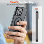 SUPFINE Magnetic for iPhone 13 Pro Max Case (Compatible with MagSafe) (Military Grade Drop Protection) Translucent Matte Shockproof Phone Cover,Black