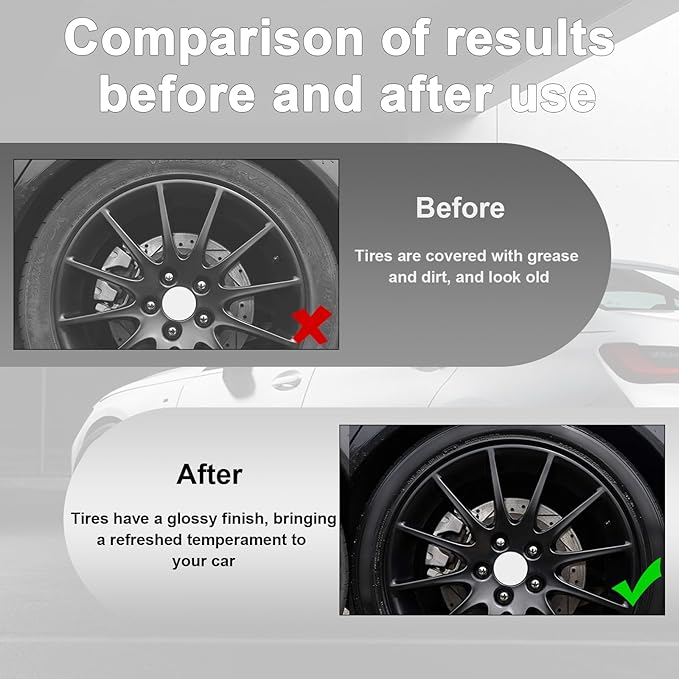 Wevdn 2PCS Tire Shine Applicator, Durable & Reusable Hex Grip Tire Dressing Sponge Foam Detailing Pad, Washable Round Shape Wheel Tire Shine Car Cleaning Sponge, Car Accessories (Black-Large)
