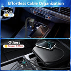 [Apple MFi Certified] Retractable Car Charger USB C, Rombica 120W USB C Car Charger 4 in 1 PD/QC Type C Fast Charging Cigarette Lighter Adapter for iPhone 17/17 Pro/16/15/14/13/12/Galaxy S26/S25/Pixel