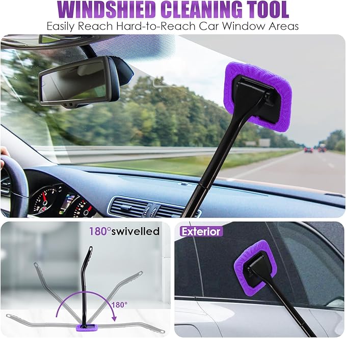 Viewsun 30 PCS Car Cleaning Kit, Purple Car Interior Detailing Kit with High Power Handheld Vacuum, Detailing Brush Set, Windshield Cleaner, Cleaning Gel, Complete Auto Accessories for Women Gift