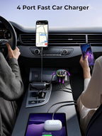 Car Charger USB C, 4 Port 70W Super Fast Charging for iPhone 17 Car Adapter, Dual PD 35W Type C & QC 3.0 USB A Multiport Car Cigarette Lighter Accessories for iPhone 16 15 14 13 12, iPad, Galaxy S26