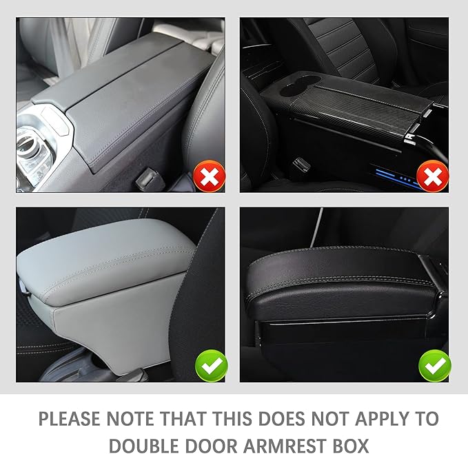 IHOTDER Patchwork Leather Center Console Covers for Cars,Upgraded Arm Rest Cover for Car with Side Storage Pocket for Car Seat Organizer,Middle Console Cover Stylish Car Decoration (Gray)