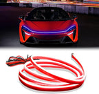 DIBMS 71-inch High-Brightness Car Hood Gap LED Light Strip - Daytime Running Lights Universal Auto Exterior Decor Accessories (Blue)