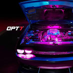 OPT7 Aura Pro Engine Bay Lights w/App & Remote Control, 4PCS 12” Waterproof Under Hood LED Light Strip, Exterior Car Neon Accent Lighting Kit, RGB Multicolor Music Sync Accessories for Cars Vans SUVs