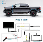 Backup Camera for Car 7 Inch HD 1080P Front Rear View Monitor kit License Plate Frame Camera with Night Vision, Waterproof DIY Grid Lines for Truck/RV/Tractor/Semi-Trailers/Pickup H9