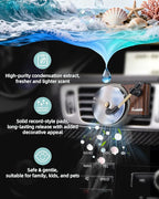 Record Player Car Air Freshener Vent Clip with 15pcs Refill Pads, Retro Ocean Breeze Aromatherapy Diffuser for Taylor Merch Gift, Air Freshener Car Decor Accessories, Music Lovers Gifts