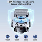 3 in 1 Wireless Car Charger, Phone Holders for Your Car 15W Fast Charging Auto Clamping, Car Phone Mount for iPhone 17 16 15 14 13 Mini Pro Max XR, Samsung Galaxy S25 Ultra S24 S23 S22 S21