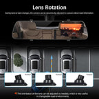 Mirror Dash Cam Front and Rear Dash Car Camera 4 inch 1080P IPS Screen Rear View Mirror Dash Cam Mount with Loop Recording Motion Detection Reverse Assistance