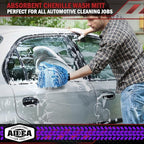 AIDEA Car Wash Mitt Microfiber, 2PK Scratch Free Lint-Free, Premium Chenille Microfiber Mitt Car Wash Brush, Green & Blue, Extra Large Size 8''X12''