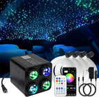 AKEPO 36W 4 Color Twinkle Fiber Optic Starlights Headliner Lights Kit, Optical Fibers Music Sync Bluetooth APP Control Starlight Kit, 2400pcs*13.1ft