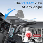 for MagSafe Car Mount Charger with 15W Fast Wireless Charging, Magnetic Car Phone Holder 【Windshield+Vent+Dash】 with Bendable Memory Alloy Arm, 108LB Suction Phone Mount for iPhone 17 Pro Max