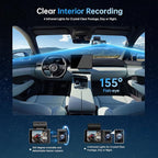 3 Channel Dash Cam: 4K+1080P+1080P-Dash Cam Front and Rear Inside with Free 64GB Card & 5GHz WiFi - Dash Camera for Cars with IR Night Vision APP Control Parking Mode G-Sensor Loop Recording(X7)