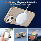 SUPFINE Magnetic for iPhone 15 Case(Compatible with MagSafe)(Military Grade Drop Protection) Slim Translucent Matte Shockproof with Anti-Fingerprint Phone Case,Desert Gold