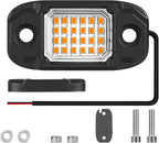 12Pods LED Rock Lights Amber 24led Chips Waterproof Neon Underglow Lighting Kit for Trucks SUV ATV Car
