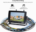 VOONOA 2 Magnetic Wireless Backup Camera with 7'' HD 1080P DVR Monitor System, 15000mAh Rechargeable Waterproof Dual Solar Reverse Camera for Hitch Towing Car Trailer Truck RV VN007
