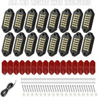 SUNPIE White Rock Lights, 16 Pods LED Rock Lights Underglow kit IP67 Waterproof Underglow Light kit for Trucks Car Jeep ATV UTV SUV Pickup Off Road RZR Under Body Glow Light Trail Lighting