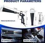 2in1 Car Cleaning Gun with 2 Nozzles, Multifunctional Dry Cleaning Gun, High Pressure Blower Gun, Car Detailing Tools for Quickly Blowing Out Dirt and DustWorking with Air