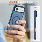 SUPFINE Magnetic for iPhone Air Case (Compatible with MagSafe)(Military Grade Drop Protection) Slim Translucent Matte Shockproof with Anti-Fingerprint Phone Cover for 17 Air,Deep Blue