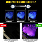 povtii Car Led Interior Lights, RBG 48 LED Multicolor Music Auto Interior Strip Light with Remote Control, Waterproof Lighting Lamp Kit Under Dash with Charger, Car Accessories (Cigarette Lighter)