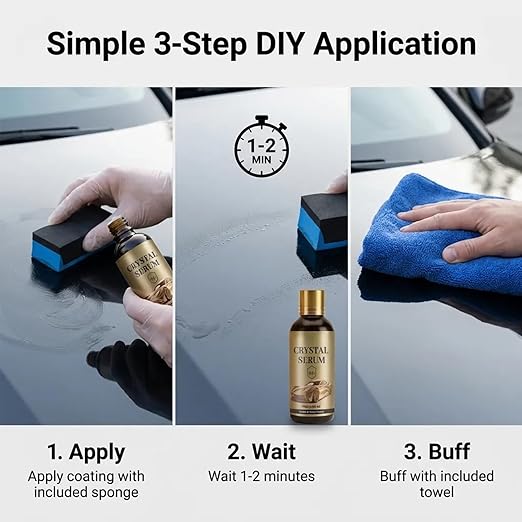 Ceramic Car Coating Kit - Crystal Serum,9H+ Hardness Professional Ceramic Coating for Car,Advanced Graphene Ceramic Coating,for Auto Car Paint Protection (2PCS)