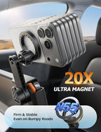 Lamicall for Tesla Phone Mount - [Strongest N55 Magnet] for Tesla Model 3 Y Juniper Accessories, Ultra Stable for Magsafe Car Mount, Magnetic Phone Holder for iPhone 17 16 15 14 13 Pro Max Mothers Day