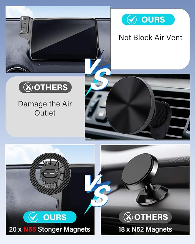 Car Phone Holder for Chevrolet Chevy Tahoe/Suburban/GMC Yukon 2021-2024 Accessories 10.2-inch Screen, Automobile Cradles Magnetic Phone Mount Compatible with MagSafe, Strong Magnets Cell Phone Base