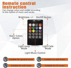 Wuyaoyao Car LED Interior Light, 48 LED Lights Multicolor Music Car Strip Light, Car Strip Light with Sound Active Function and Remote Control, Under Dash Lighting Kit (USB+Remote)