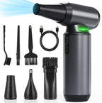 Compressed Air Duster - 300000RPM Brushless Motor Cordless Blower, 8000mAh Rechargeable, 3-Speed Electric Duster for Computer, Keyboard, Car, Home Cleaning