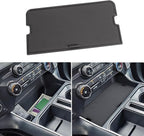 PIMCAR Center Console Cover for 2021-2026 Ford F150 &2022-2025 F150 Lightning XLT Pro Hidden Panel Secret Pocket Lid with USB Hole Interior Accessories (Fits into The Open Pocket in Front of Shifter)