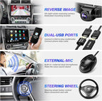 for Android Compatible with Wirelessly Carplay Android Auto,Car Radio Stereo Bluetooth Navigation GPS WiFi FM/AM 8 core 4GB+64GB 1280X720 Touchscreen Rear Camera for Toyota Camry 2012-2014