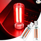 iFunyLED Car Interior USB LED Night Light, Portable Touch dimmable Car Ambient Lighting Kit, Retro Mini Transparent Glass Bottle Lamp Decorations for Vehicle Camping Bedroom Hallway, Pack of 2(Red)