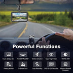 Miden 4K+4K Dash Cam Front and Rear,Free 64G SD Card,2160P+2160P UHD Dual Dash Camera for Cars,176°+160°Wide Angle,3.5'' IPS Screen Dashcam,Loop Recording,G-Sensor,WDR,Night Vision,24H Parking Monitor