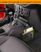 Hoolcar Gear Shift Center Console Organizer Side Tray Compatible with Jeep Wrangler JL/JLU 2018-2024 & Jeep Gladiator JT Truck 2020-2023 Interior Shifter Storage Box Accessories, American Flag
