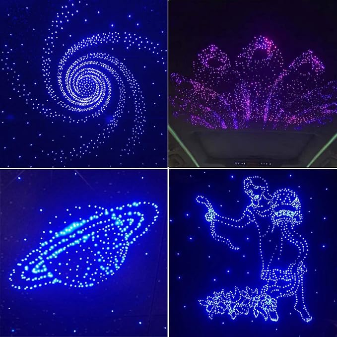 AZIMOM 50pcs*13.1ft PMMA Plastic Fiber Optic Strands End Glow 0.75mm/ 0.03in Optical Fiber Cable Roll for Star Sky Ceiling All Kind led Light Engine Source Driver