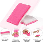Mudder 8 Pcs Car Interior Scrubbing Sponge 5'' x 3'' Fiber Car Wax Applicator pad Household Cleaning Sponges for Leather Seat Couch Cleaning (Pink White)