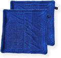 2 Pack Dialed Mini Drying Towels 1600 GSM, Premium 70/30 Blend Microfiber for Drying Cars, Trucks, SUVs. Professional Grade, Safe for Detailing + Lint Free. 16" x 16", Marina Blue