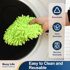 Yocada Car Wash Brush Kit Chenille Microfiber Car Wash Mop Mitt with Long Handle Scratch-Free for Car Cleaning Brush Care Truck RV SUV Boat Windshield Window with 1 Replacement Head 60"