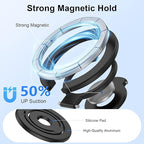 Magnetic Phone Ring Holder for Samsung Galaxy S26 S25 Ultra S25 S24 FE S24 Ultra, Removable Magsafe Phone Grip with Kickstand for iPhone 17 16e 16 Pro Max 16 Plus 15 14 Pro Max, Fit Magnetic Car Mount