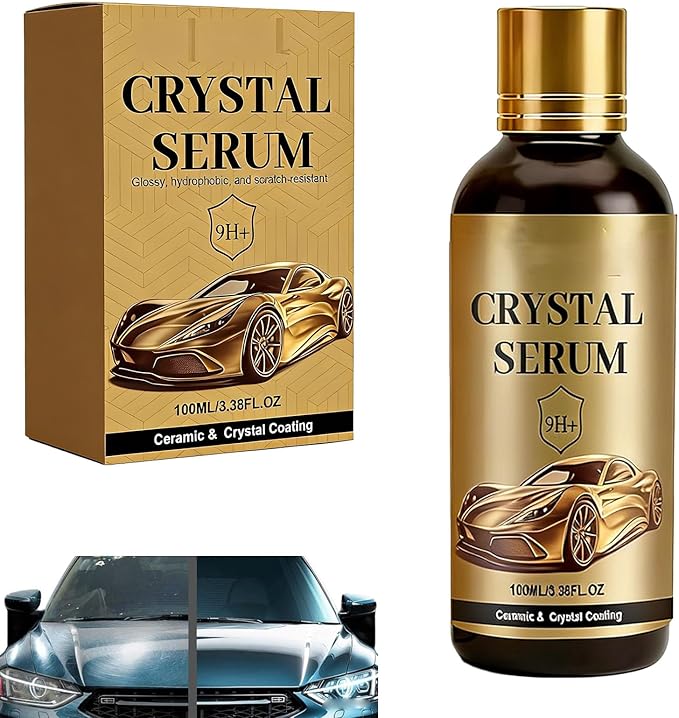 PTZ Crystal Serum, Graphene Ceramic Coating for Cars, 9H Hardness Spray Coating, Crystal Gloss Auto Coating Liquid for Paint, Glass & Wheels, Easy DIY Car Detailing (1Pcs)