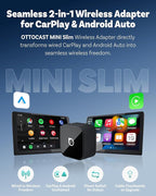 OTTOCAST 2026 Upgrade Mini Cube 3.0, 2-in-1 Wireless CarPlay & Android Auto Adapter, Plug & Play Dongle, Fast Auto-Reconnect, Dual-Band 5Ghz, for Cars with Wired CarPlay & Android Auto (USB Type-A)