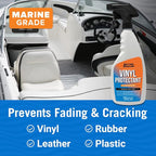 Boat Vinyl Cleaner Upholstery and Seat Cleaner Protectant for Marine Vinyl Windows and Pontoon Interiors Effective Boat Cleaning Supplies and Conditioner Products