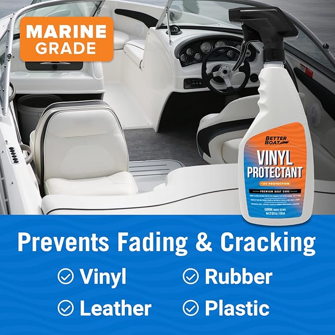 Boat Vinyl Cleaner Upholstery and Seat Cleaner Protectant for Marine Vinyl Windows and Pontoon Interiors Effective Boat Cleaning Supplies and Conditioner Products